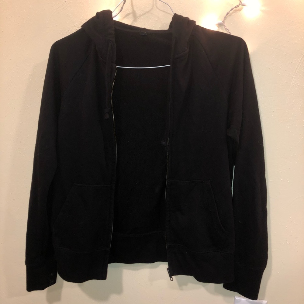 Basic black zip up